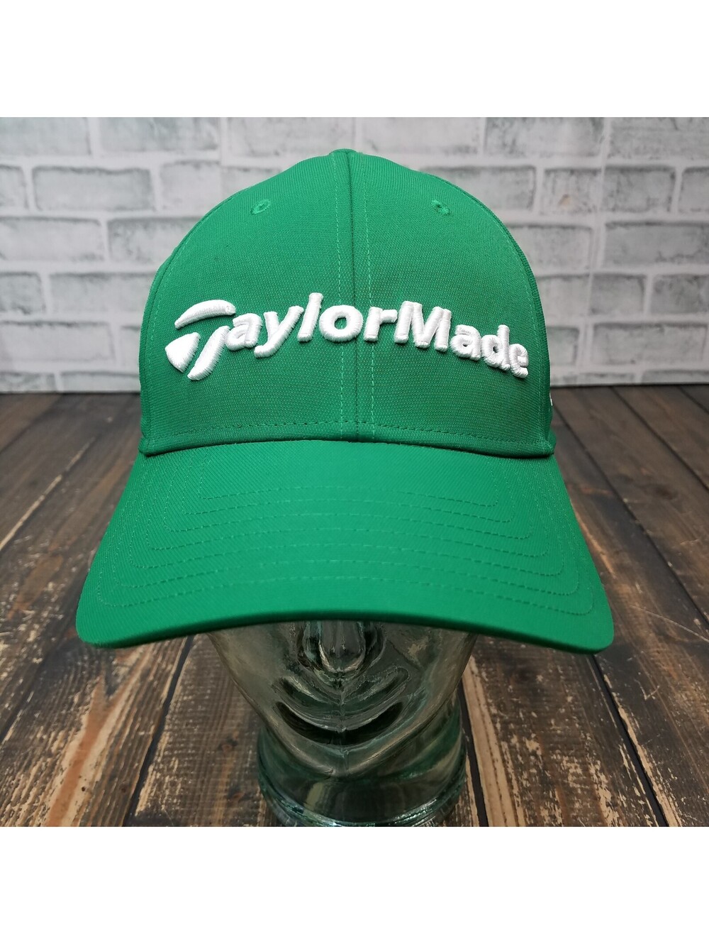 TaylorMade Hat Cap Retro Golf Black GREEN One Size Fits All Strap Taylor Made